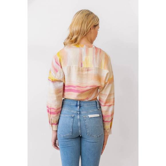 NEW LUCY PARIS gloria front tie top in multicolor - Picture 2 of 4